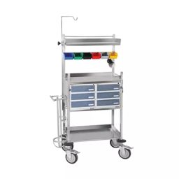 Sarvagya Surgical Crash Cart in Mild Steel Tube Body and Powder Coated Finish, SSPL549-38