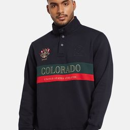 Octave Men Typography Printed Mock Collar Long Sleeves Pullover Sweatshirt-picture-6