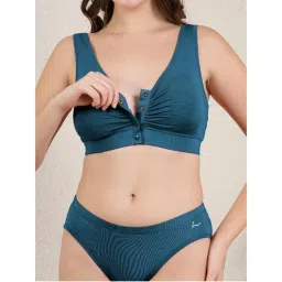 Zelena Teal Ruched Front Open Maternity Nursing Bra-picture-41