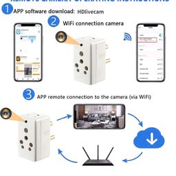 SAFETY NET Plug Hidden Camera 3 Pin Multi Plug Camera Inbuilt 32GB SD Card Audio and Video Recording Live Feed Camera with WiFiHidden Camera (iWFCam APP) image 5