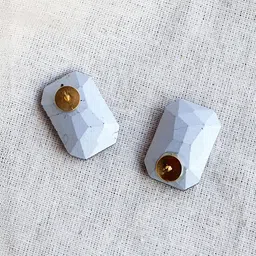 BeAbhika Faceted Gem Studs Earrings Elegant Rectangular Drops image 3