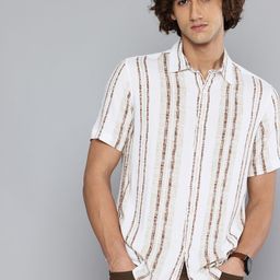 Flying Machine Slim Fit Vertical Stripes Casual Shirt-picture-14