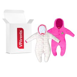 VParents Zoey Hooded Footed Rompers Pack of 2 - Pink(Design May Vary)-image-38