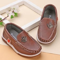 Cute Walk by Babyhug Formal & Partywear Slip On Shoes with Applique - Dark Brown-picture-12