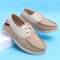 Pine Kids Slip On Color Block Casual Loafer Shoes - Beige-image-9