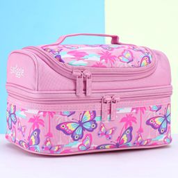 Smiggle Double Deck Lunch Bag with Butterfly Print - Pink-image-39