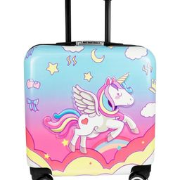 Storite 20 Inches Kids Trolley Bag Hard-Sided Polycarbonate Unicorn Print Spinner Suitcase Cabin Luggage for Kids - Pink-image-69
