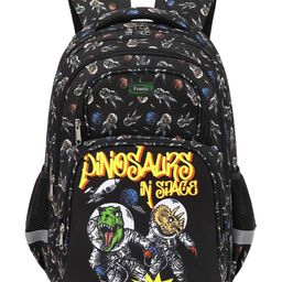 Frantic Premium Quality Black Angry Dino bag for Kids - Height 16 Inches-image-42