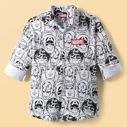 HoneyHap Disney Single Jersey Knit Full Sleeves Shirt with Avengers Print - White-image-74