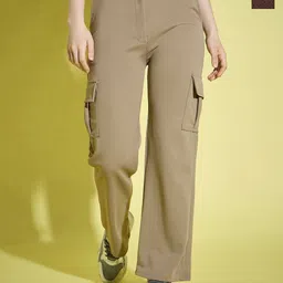 DIMPY GARMENTS Women Relaxed High-Rise Cargos Trousers-picture-43