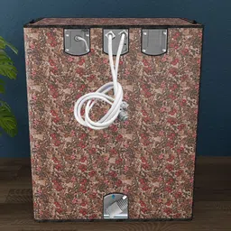 Kuber Industries Brown & Red Printed Front Load WashingMachineCover image 3