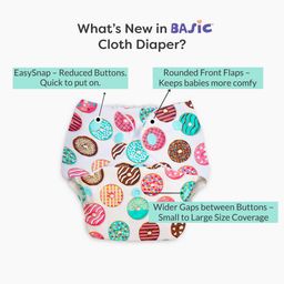 superbottoms SupperBottoms Basic Reusable Cloth Diaper XtraHydrating Freesize Cloth Diapers and Free Wipes Pack of 40 Multicolour (Design May Vary) image 3