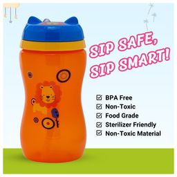 Adore Swipey Twist to Sip Straw Sipper 270 ml- Orange image 5