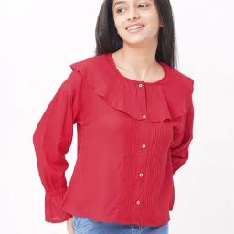 Edheads Kids Red Cotton Regular Fit Full Sleeves Top-image-71