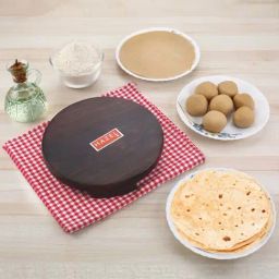 HAZEL Brown Wood 24 cm Large Seasam Polpat Chakla-image-41