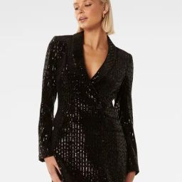 Forever New Black Embellished Blazer Dress-picture-47