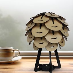 OLIVE TREE Brown & Black Abstract Shaped Wood Table Lamp-43