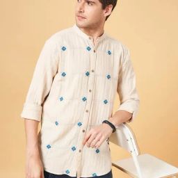 7 Alt by Pantaloons Off White Cotton Relaxed Fit Printed Shirt-picture-23