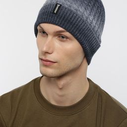 The Roadster Lifestyle Co Unisex Blue Self Design Beanie-image-79
