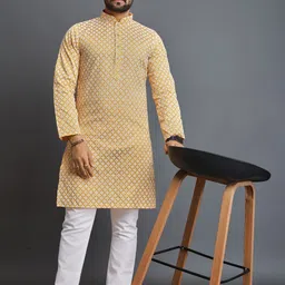 Zurika Fashion Men Pure Cotton Chikankari Embroidered Straight Kurta-picture-53