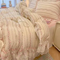 JC HOME Pink Polycotton Double Queen Regular Bedding Set-22