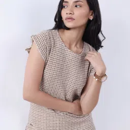 Bonnaty Women Polka Dot Printed Mandarin Collar Extended Sleeves Pockets T-shirt-image-74