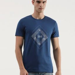 Lee Navy Cotton Slim Fit Printed T-Shirt-picture-24