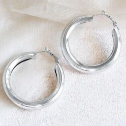 Joker & Witch Silver Romance Bold Hoop Earrings-picture-37