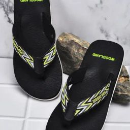 Woodland Men's Black Flip Flops-picture-1