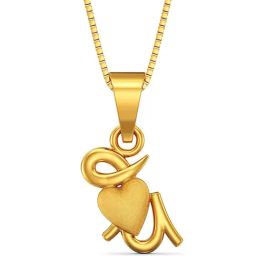 Joyalukkas Gold 22k Cute "I Love You" Casual Pendants for Women-image-22