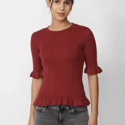 Van Heusen Maroon Striped Top-picture-6