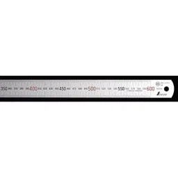 Shinwa Rules Top and Bottom 1 mm Pitch Type Straight Scale Silver, 7092478-2