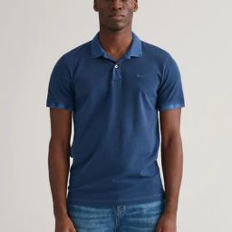 GANT Blue Cotton Regular Fit Polo T-Shirt-image-50