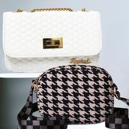 BANDICOOT Set OF 2 PU Structured Sling Bag with Quilted-image-6