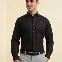 Allen Solly Men Slim Fit Spread Collar Vertical Striped Cotton Formal Shirt-picture-17