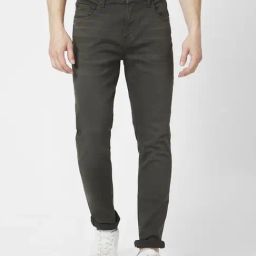 Spykar Olive Cotton Slim Fit Jeans-image-77
