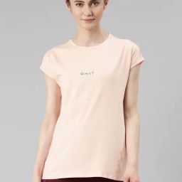 Enamor Pink Cotton Graphic Print Sports T-Shirt-image-39
