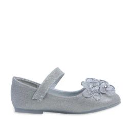 Baby Moo Kids Silver Bash Floral Embroidered Mary Jane Shoes-82