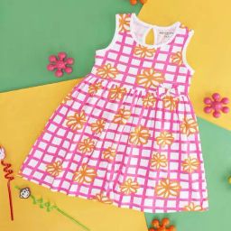 Pantaloons Junior Fuchsia Pink & White Cotton Floral Print Dress-8