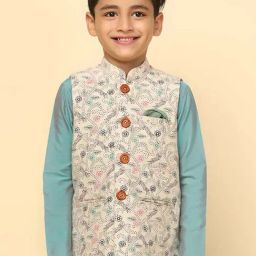 KISAH Kids Multicolor Printed Nehru Jacket-image-84