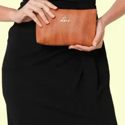Lavie Herring Tan Textured Pouch-29
