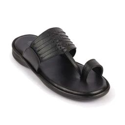 Fausto Men's Black Toe Ring Sandals-picture-9