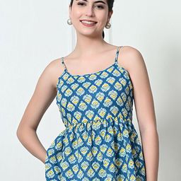 Tushita Women Floral Printed Shoulder Straps Cotton Top-picture-17