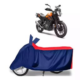 Auto Pearl Two Wheeler Cover with Bag for KTM 390 Adventure BS6, Red & Blue-image-12