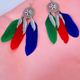 ZIVOM Feather Shaped Drop Earrings-image-51