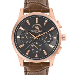 SANTA BARBARA POLO & RACQUET CLUB Men Dial & Leather Textured Straps Analogue Watch SB.1.10543-5-image-62