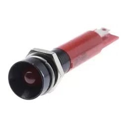 RS PRO Red Panel Mount Indicator 24V DC, Mounting Hole Size 8 mm, Termination Type Solder Tab, Model No 207668-13