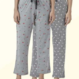 Dreamz by Pantaloons Grey Black Cotton Printed Pyjamas-0