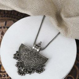 Teejh Ethnic Aadri Silver Oxidized Necklaces for Women-image-35
