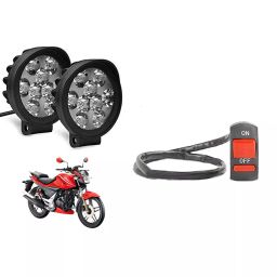 Cartronics 9 Round Cap LED Fog Light With On/Off Switch for Hero Xtreme Sports(Set of 2 Pcs)-14